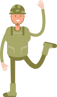 Asker Karakteri Rahatlatıcı Çizim