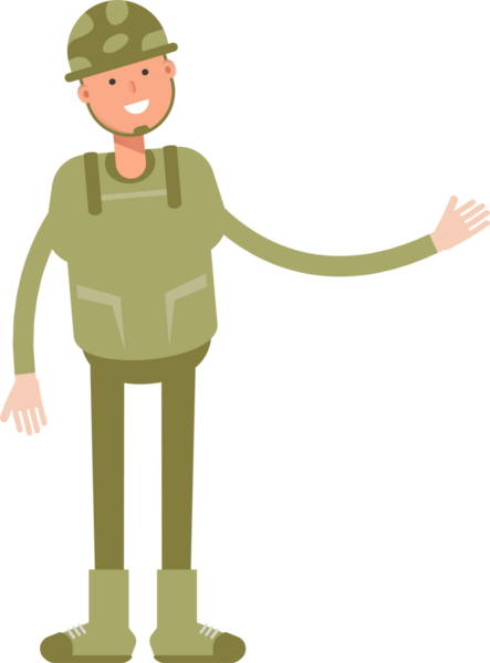 Asker Karakteri Elektrik Eklentisi Tutuyor