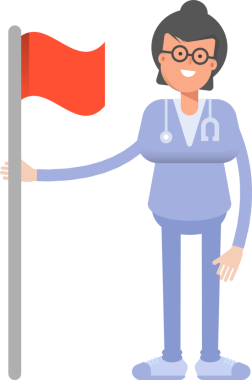 Kadın Doktor Karakteri Bayrak Tutuyor