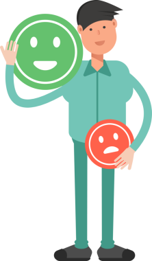 Erkek Karakteri Çizgi Film İllüstrasyonu