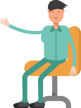 Erkek Karakteri Çizgi Film İllüstrasyonu