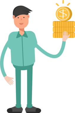 Erkek Karakteri Çizgi Film İllüstrasyonu