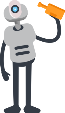 Robot Karakteri Bira İçiyor