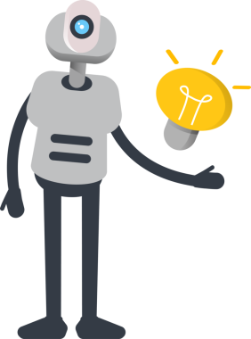 Robot Karakteri ve Ampul