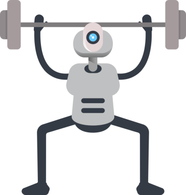 Robot Karakteri Halteri Kaldırıyor