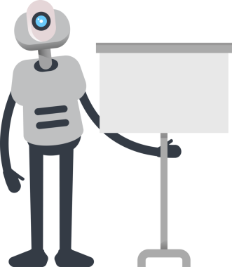 Robot Karakteri Sunar Beyaz Tahta