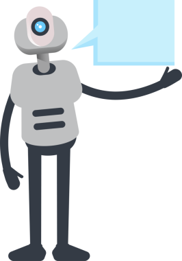 Robot Karakteri ve Konuşma Baloncuğu