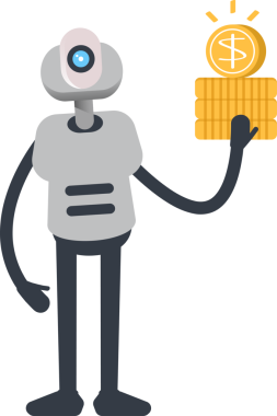 Robot Karakteri Dolarlık Bozukluklar Tutuyor