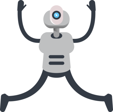 Robot Karakteri Rahatlıyor ve Zıplıyor