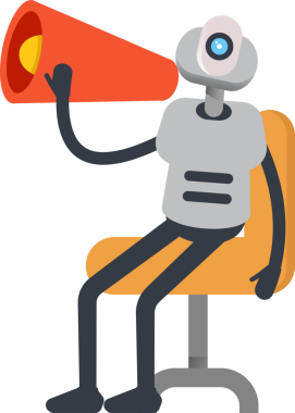 Robot Karakteri ve Megafonu
