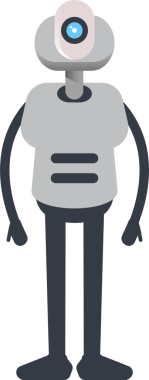 Robot Karakteri Ayakta Duran Clipart