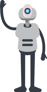 Robot Karakteri Selamlama Clipart