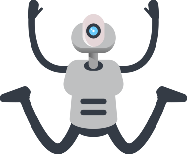 Robot Karakteri Sıçrayan Clipart