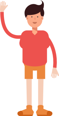 Erkek Öğrenci Karakteri Çizimi