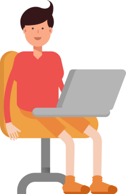 Erkek Öğrenci Karakteri Çizimi