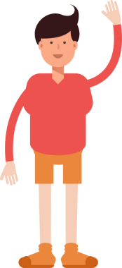 Erkek Öğrenci Karakteri Çizimi