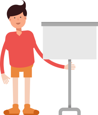 Erkek Öğrenci Karakteri Çizimi