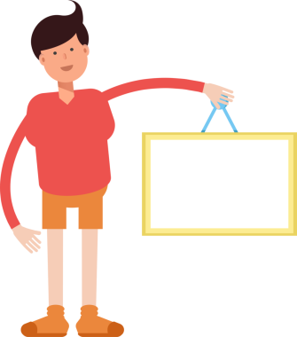 Erkek Öğrenci Karakteri Çizimi