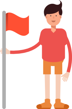 Erkek Öğrenci Karakteri Çizimi