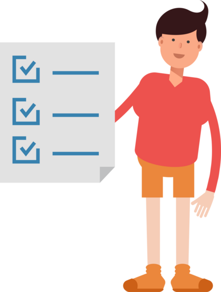 Erkek Öğrenci Karakteri Çizimi