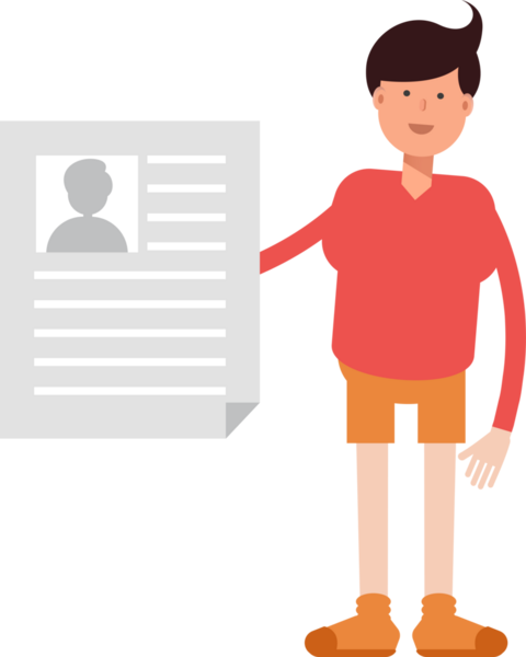 Erkek Öğrenci Karakteri Çizimi