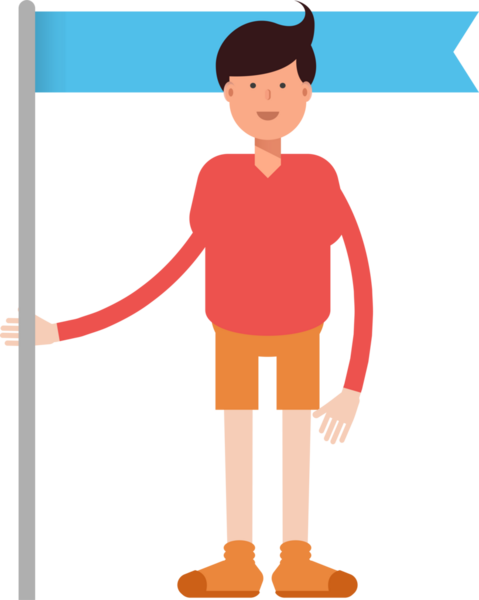 Erkek Öğrenci Karakteri Çizimi