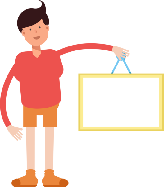 Erkek Öğrenci Karakteri Çizimi