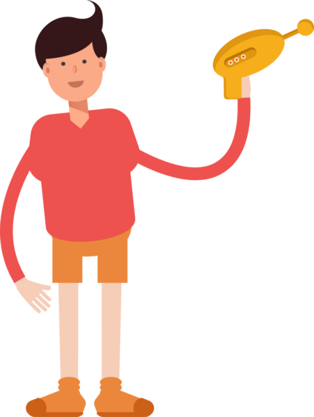 Erkek Öğrenci Karakteri Çizimi