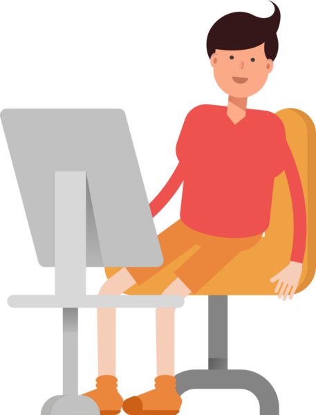 Erkek Öğrenci Karakteri Çizimi