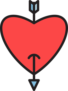 Kalp ve ok illüstrasyon 