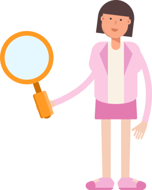 Ofis Kadını Karakteri Büyüteci