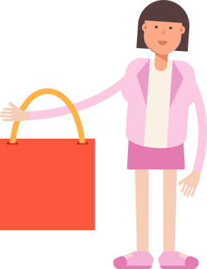 Ofis Kadın Karakteri Alışveriş Çantası