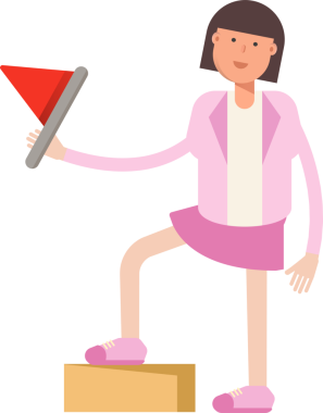 Ofis Kadını Karakter Tutma Bayrağı