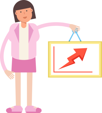 Ofis Kadını Karakter Tutucu Ok Çizelgesi