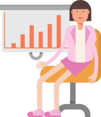 Ofis Kadını Karakteri Sunar Bar Çizelgesi