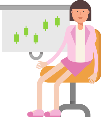 Ofis Kadını Karakteri Sunar Mum Çizelgesi