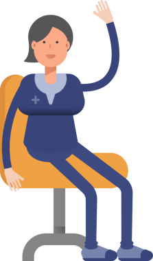 Doktor Karakter Sandalyede Oturuyor