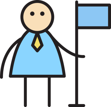 İşadamı ve Bayrak Çubuğu Figürü