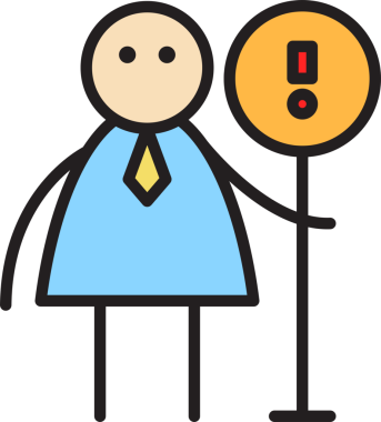 İşadamı ve Uyarı İmza Çubuğu Figürü