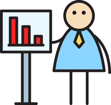 İş Adamı Sunar Çizelge Çubuğu Figürü