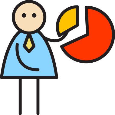 Turta Çizelgesi Çubuğu Gösteren İşadamı