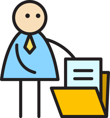 İşadamı ve Belge Dizini Çubuğu Figürü