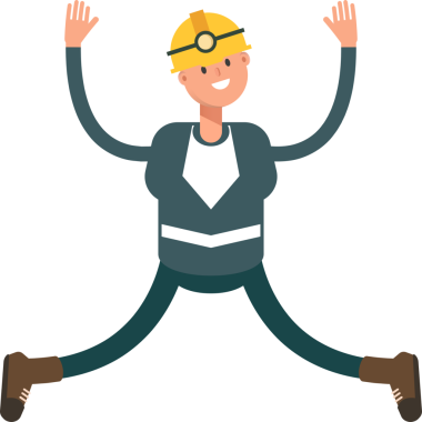 Madenci Karakteri Rahatlıyor ve Sıçrıyor