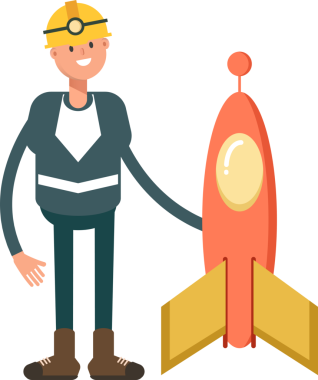 Madenci Karakteri ve Roketi