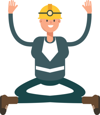 Madenci Karakteri Oturan Çizim