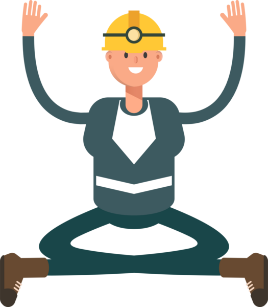 Madenci Karakteri Oturan Çizim