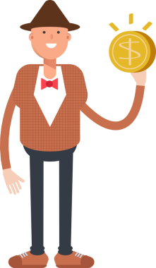 Şapkalı ve papyonlu adam karakter çizimi yapıyor.