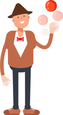 Şapkalı ve papyonlu adam karakter çizimi yapıyor.