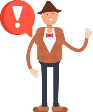 Şapkalı ve papyonlu adam karakter çizimi yapıyor.