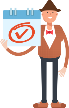 Şapkalı ve papyonlu adam karakter çizimi yapıyor.